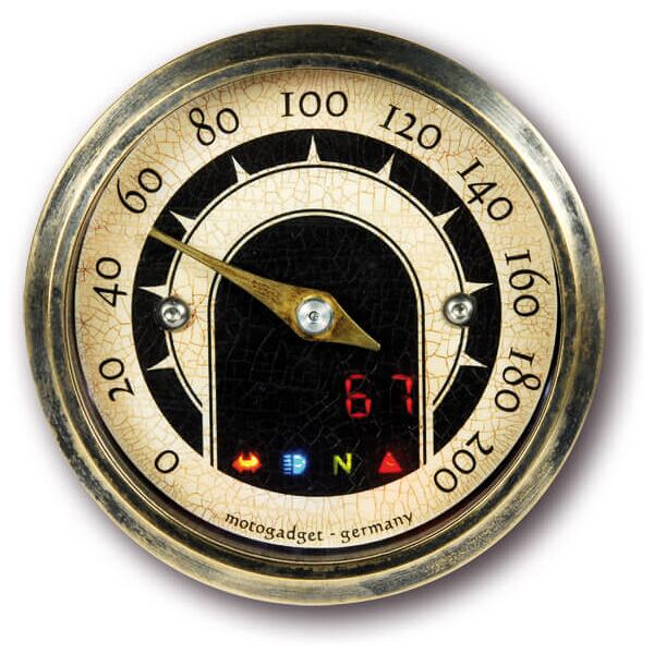 motogadget analog speedo mst vintage, con anello in ottone