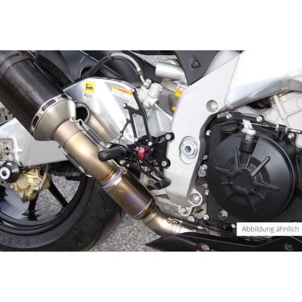 lsl parte di ricambio per 2sistema di poggiapiedi 118a015-rrt, lato freno, aprilia rsv 1000 04-11, racing nero