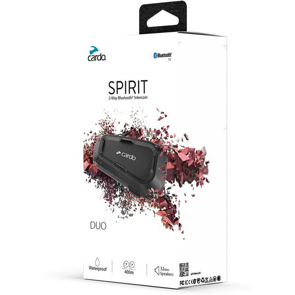 cardo spirit duo sistema di comunicazione double pack nero unica taglia