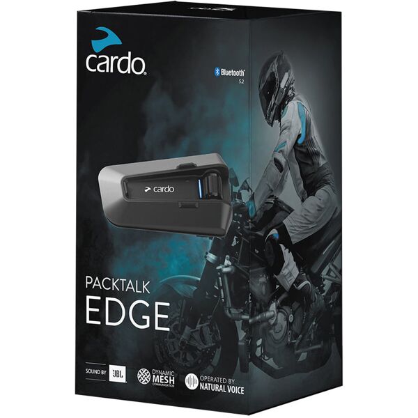 cardo packtalk edge sistema di comunicazione single pack nero unica taglia