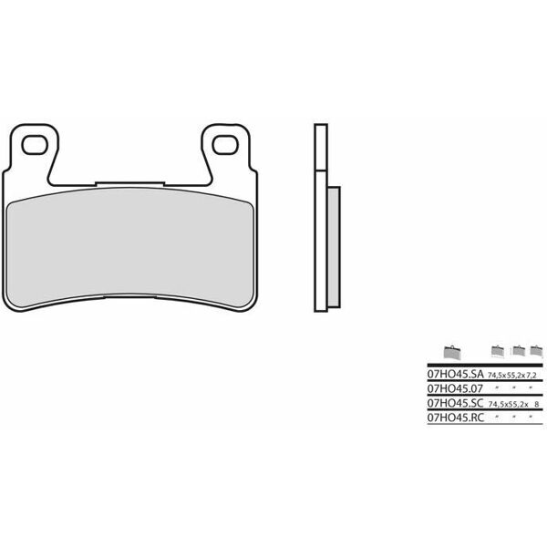 brembo s.p.a. pastiglie freno strada metallo sinterizzato - 07ho45sa