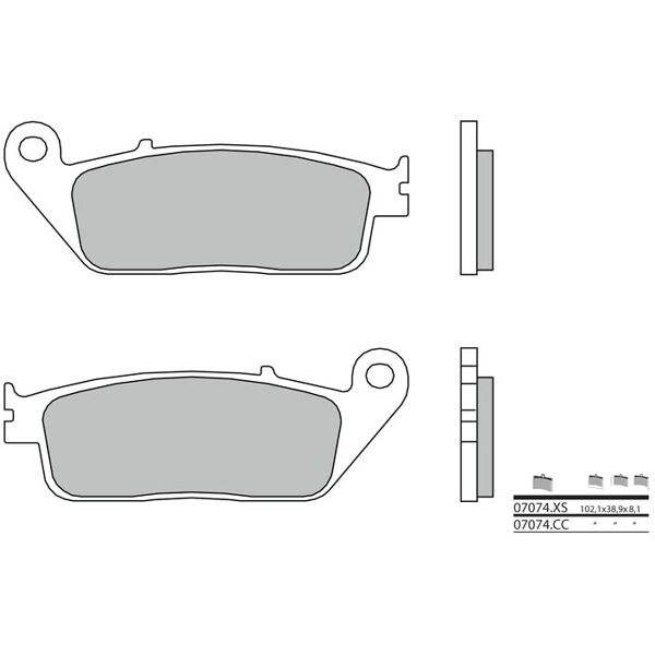 brembo s.p.a. pastiglie freno scooter metallo sinterizzato - 07074xs