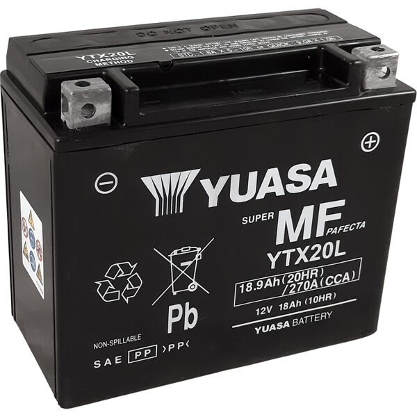 yuasa batteria  w/c attivata in fabbrica senza manutenzione - ytx20l fa batteria esente da manutenzione