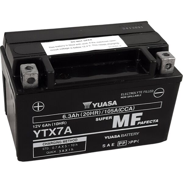 yuasa batteria  w/c attivata in fabbrica senza manutenzione - ytx7a fa batteria esente da manutenzione