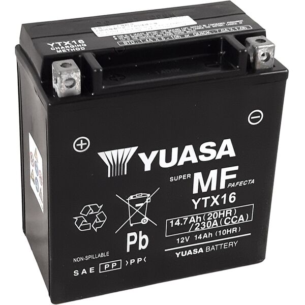 yuasa fabbrica di batterie  esente da manutenzione -ytx16 fa batteria esente da manutenzione