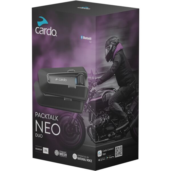 cardo packtalk neo sistema di comunicazione double pack nero unica taglia