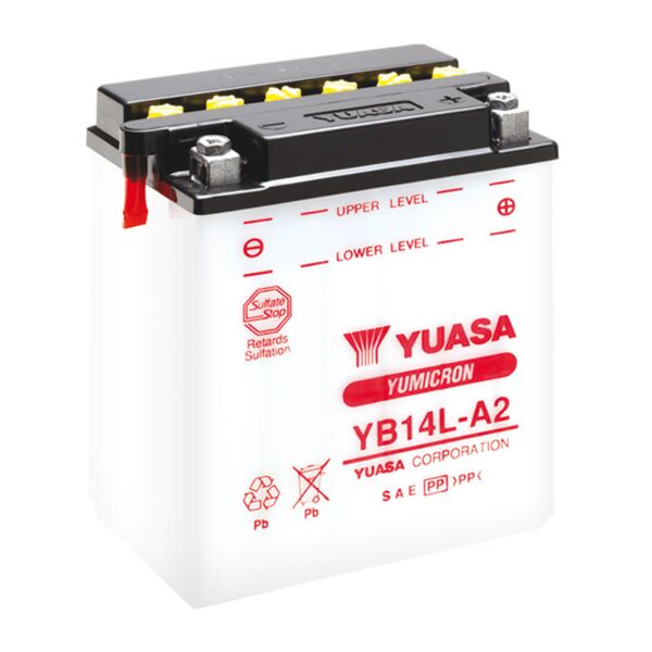 yuasa batteria  convenzionale senza acid pack - 12n7-4a batteria senza pacco acido  135 mm