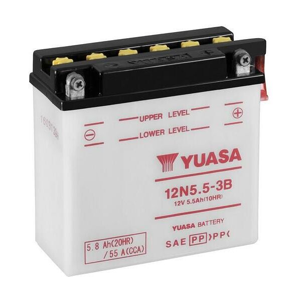 yuasa batteria  convenzionale senza acid pack - 12n5.5-3b batteria senza pacco acido  135 mm