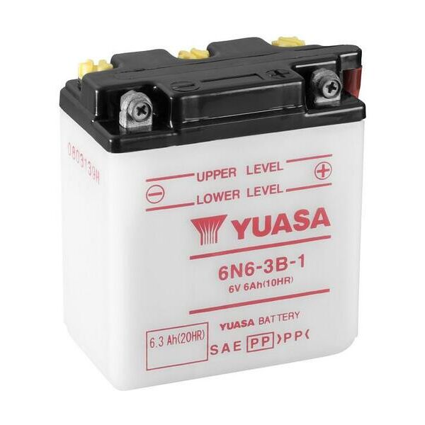 yuasa batteria  convenzionale senza acid pack - 6n6-3b-1 batteria senza pacco acido