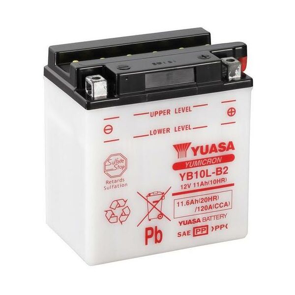 yuasa batteria  convenzionale senza acid pack - yb10l-b2 batteria senza pacco acido  135 mm