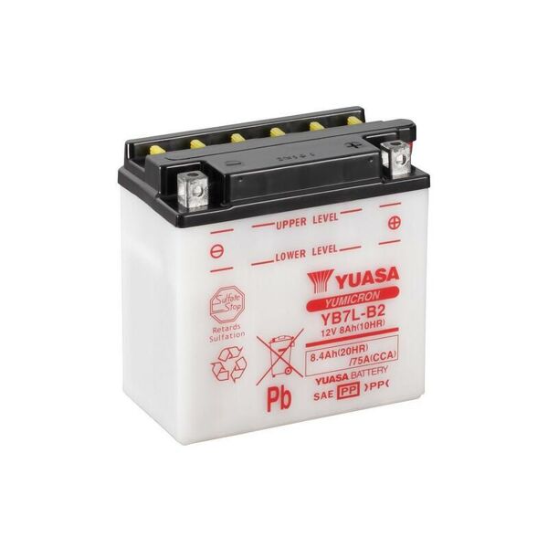yuasa batteria  convenzionale senza acid pack - yb7l-b2 batteria senza pacco acido  135 mm