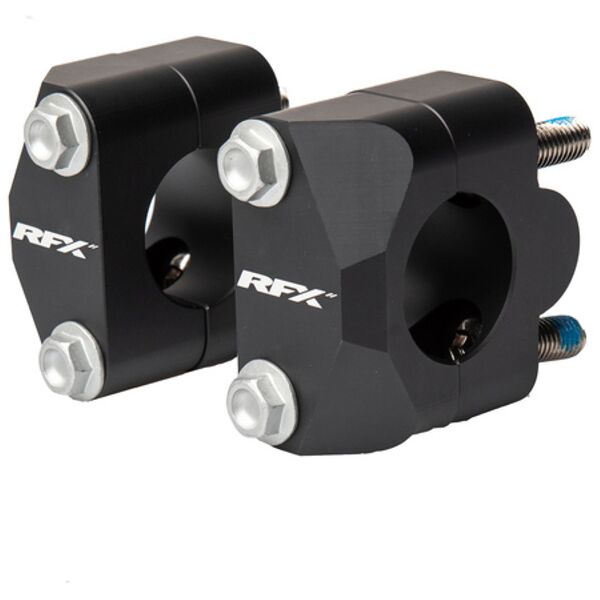 rfx kit adattatore manubrio race 22.2mm>28.6mm (nero) universale conversione a manubrio sovradimensionato.