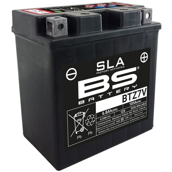 bs battery batteria sla senza manutenzione attivata in fabbrica - btz7v