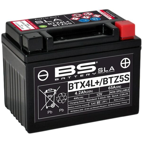 bs battery batteria sla senza manutenzione attivata in fabbrica - btx4l+ / btz5s