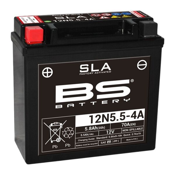bs battery batteria sla esente da manutenzione abilitata in fabbrica - 12n5.5-4a/4b
