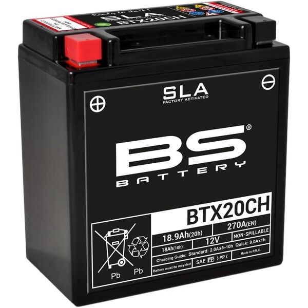 bs battery batteria sla esente da manutenzione abilitata in fabbrica - btx20ch