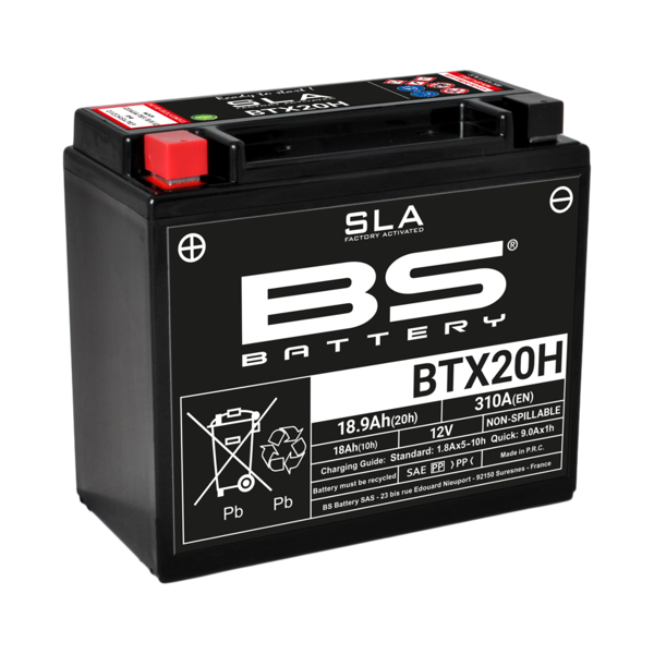 bs battery batteria sla esente da manutenzione attivata in fabbrica - btx20h