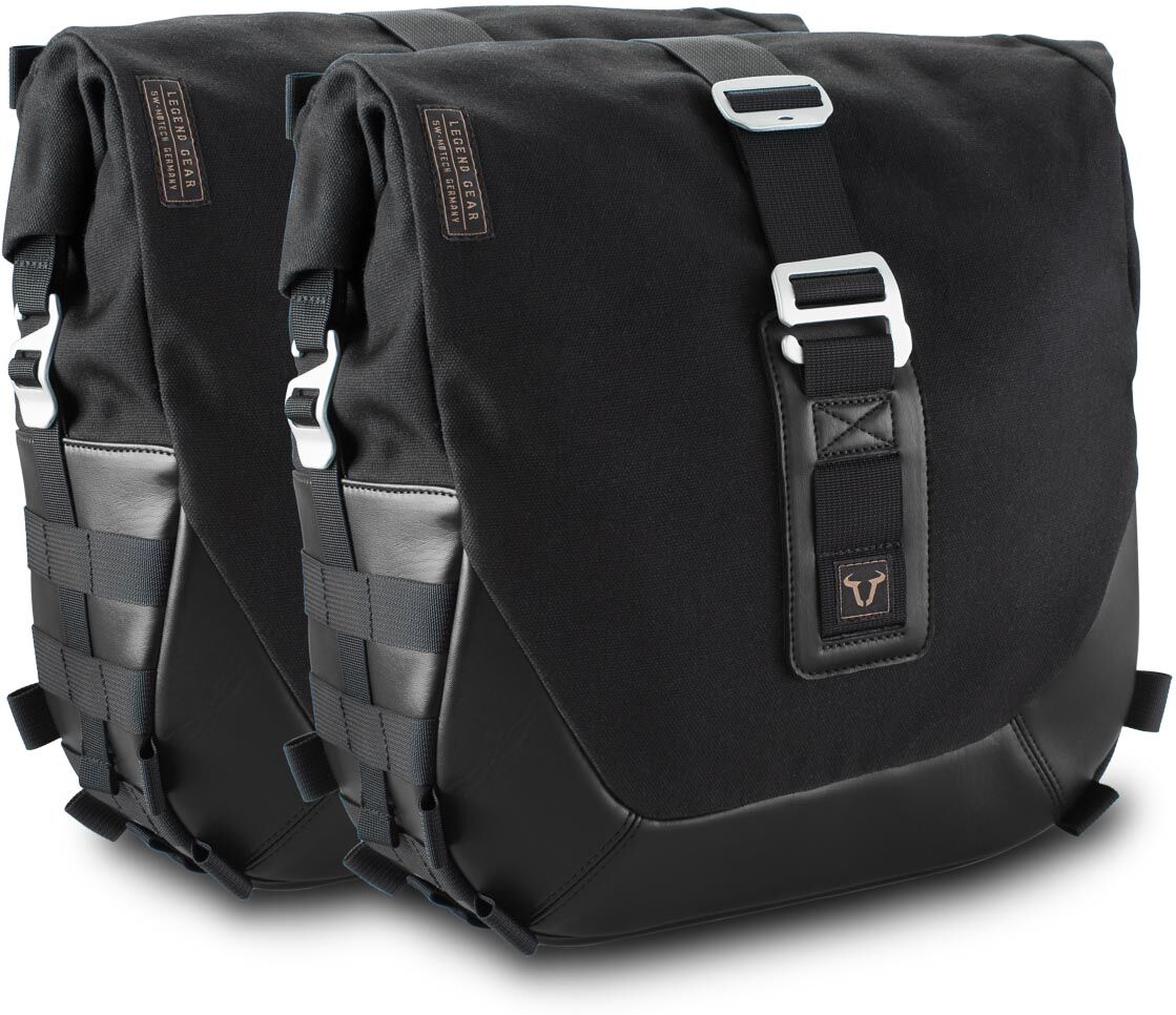 sw-motech legend gear side bag system lc black edition - harley-davidson dyna wide glide (09-17). schwarz