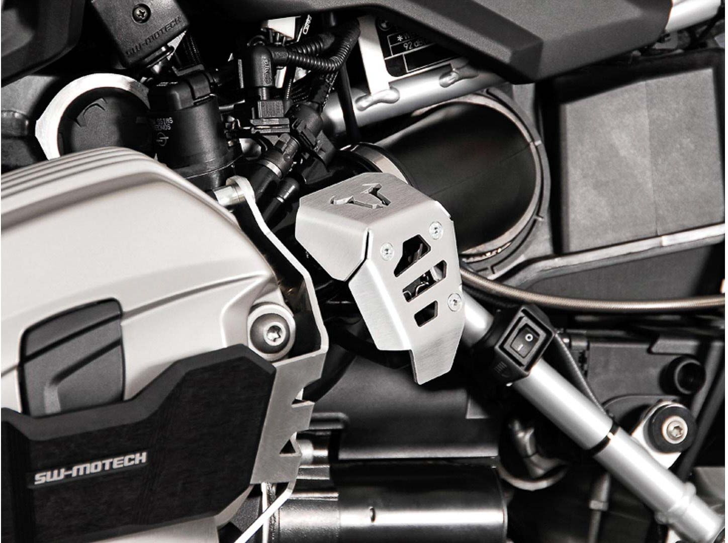 sw-motech protezione potenziometro - argento. bmw r 1200 gs (08-12) / r ninet (14-).