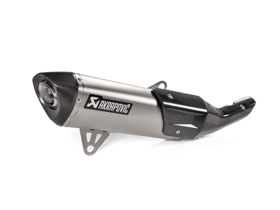 akrapovic silenziatore posteriore in titanio slip-on line  argento