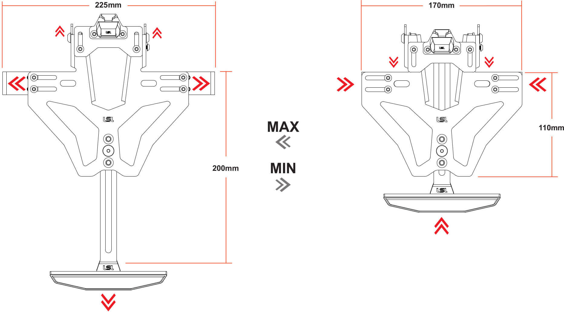 lsl mantis-rs pro per yamaha yzf-r6 17-, inclusa l'illuminazione della targa nero