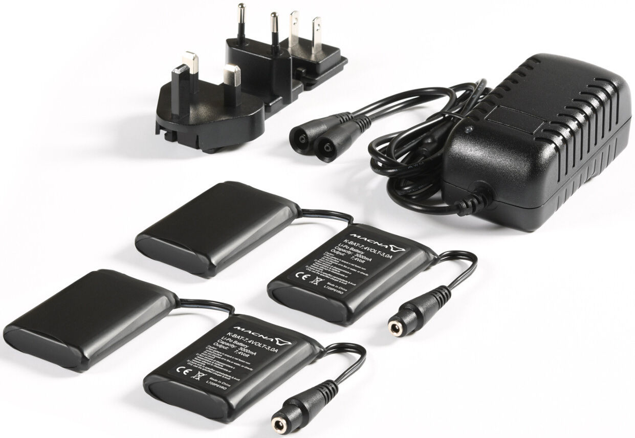 macna 7,4 volt 3a kit batteria nero unica taglia