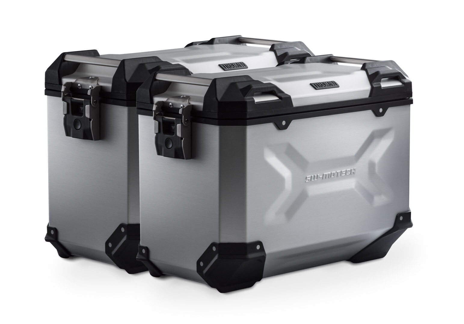 sw-motech sistema di valigie in alluminio  trax adv - argento. 45/45 l. moto morini x-cape 650 (21-).