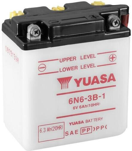 yuasa batteria  convenzionale senza acid pack - 6n6-3b-1 batteria senza pacco acido