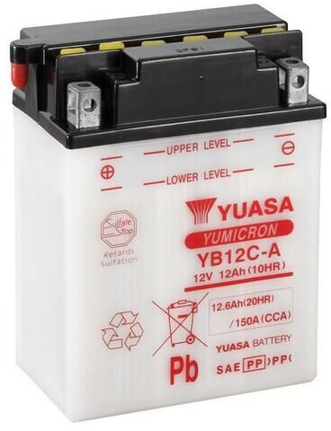 yuasa batteria  convenzionale senza acid pack - yb12c-a batteria senza pacco acido