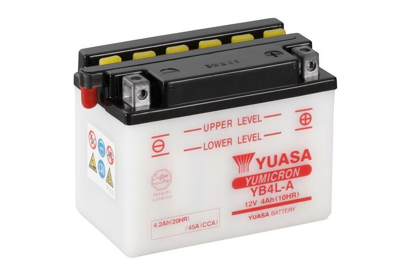 yuasa batteria  convenzionale senza acid pack - yb4l-a batteria senza pacco acido