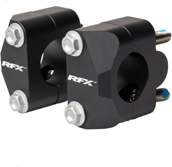 rfx kit adattatore manubrio race 22.2mm>28.6mm (nero) universale conversione a manubrio sovradimensionato.