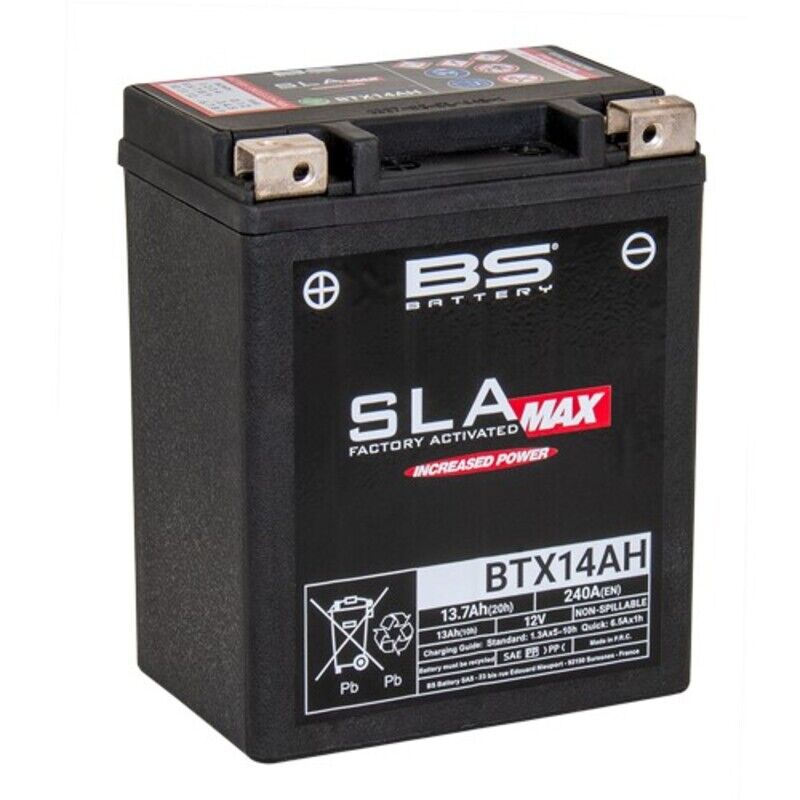 bs battery batteria sla max senza manutenzione attivata in fabbrica - btx14ah max fa