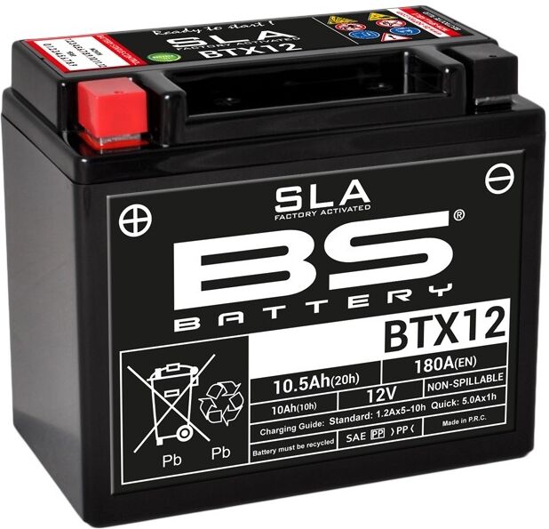 bs battery batteria sla esente da manutenzione attivata in fabbrica - btx12