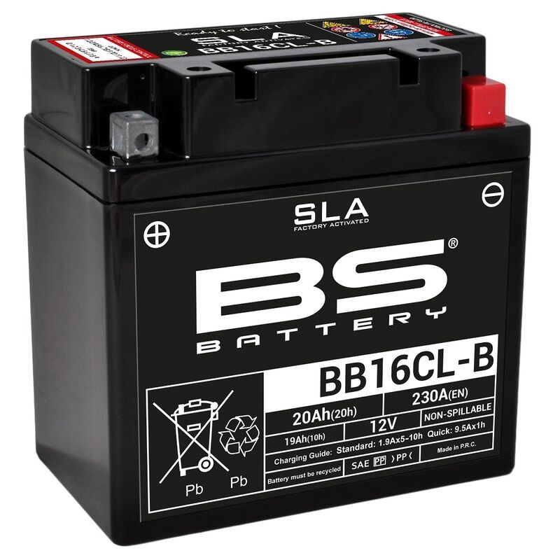 bs battery batteria sla esente da manutenzione attivata in fabbrica - bb16cl-b