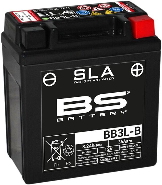 bs battery batteria sla senza manutenzione attivata in fabbrica - bb3l-b