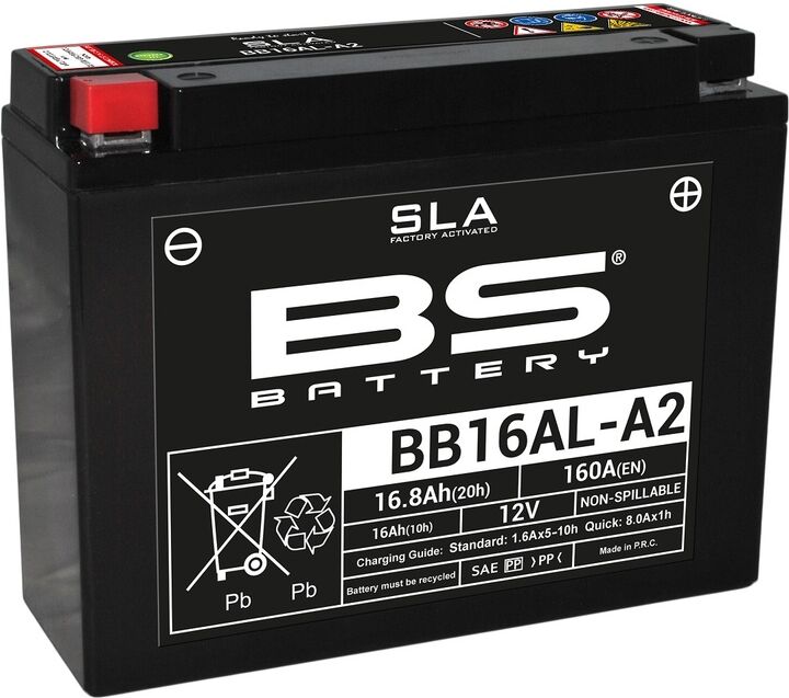 bs battery batteria sla senza manutenzione attivata in fabbrica - bb16al-a2