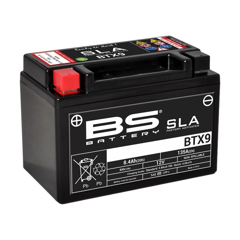 bs battery batteria sla esente da manutenzione abilitata in fabbrica - btx9
