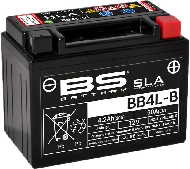 bs battery batteria sla esente da manutenzione attivata in fabbrica - bb4l-b