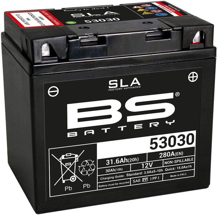 bs battery batteria sla senza manutenzione attivata in fabbrica - 53030