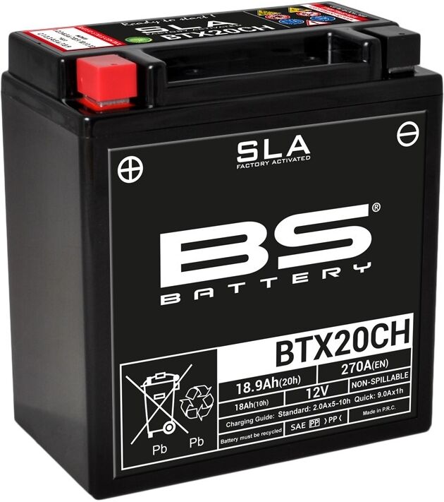 bs battery batteria sla esente da manutenzione abilitata in fabbrica - btx20ch