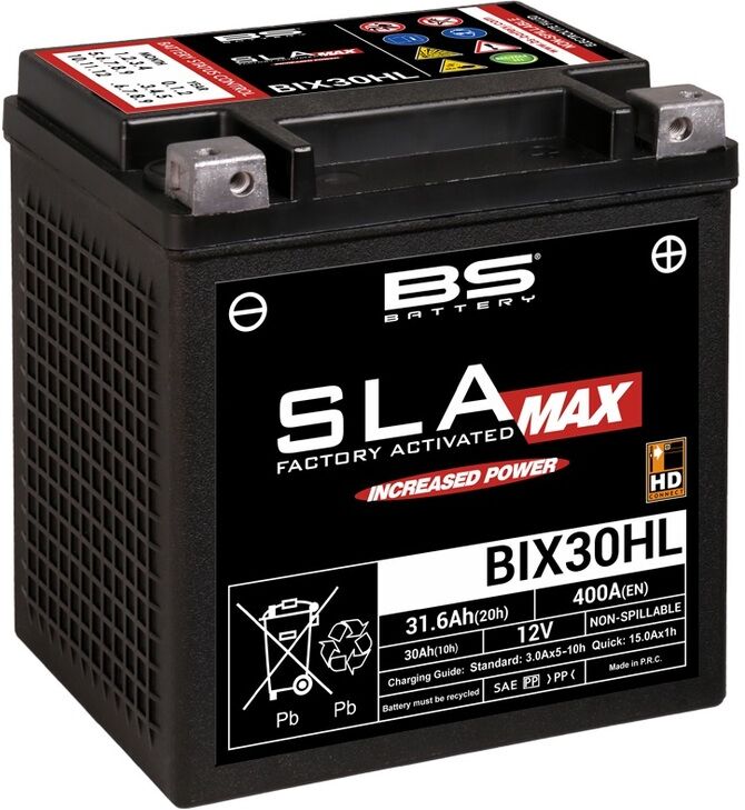 bs battery batteria sla massima senza manutenzione attivata in fabbrica - bix30hl