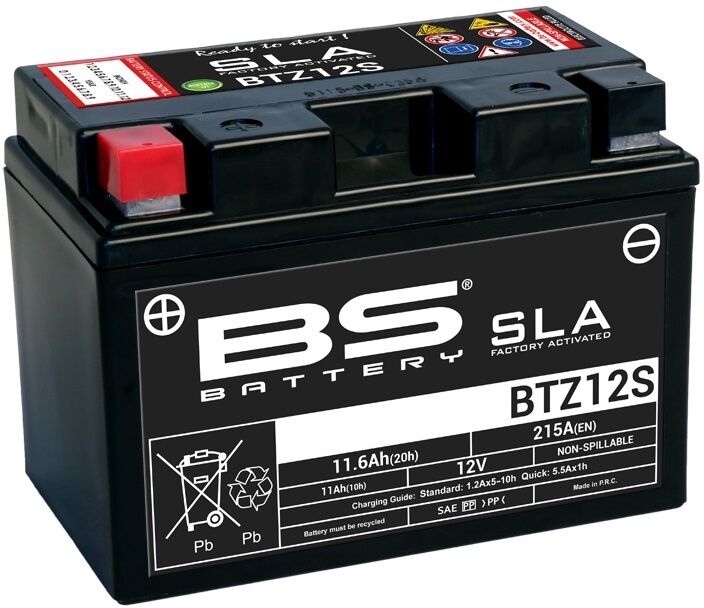 bs battery batteria sla senza manutenzione attivata in fabbrica - btz12s