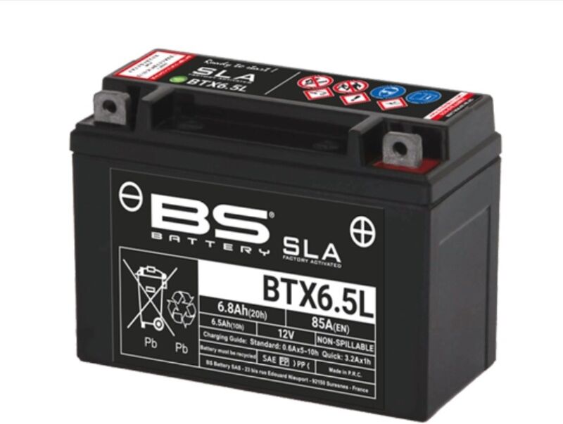 bs battery batteria sla senza manutenzione attivata in fabbrica - btx6.5l