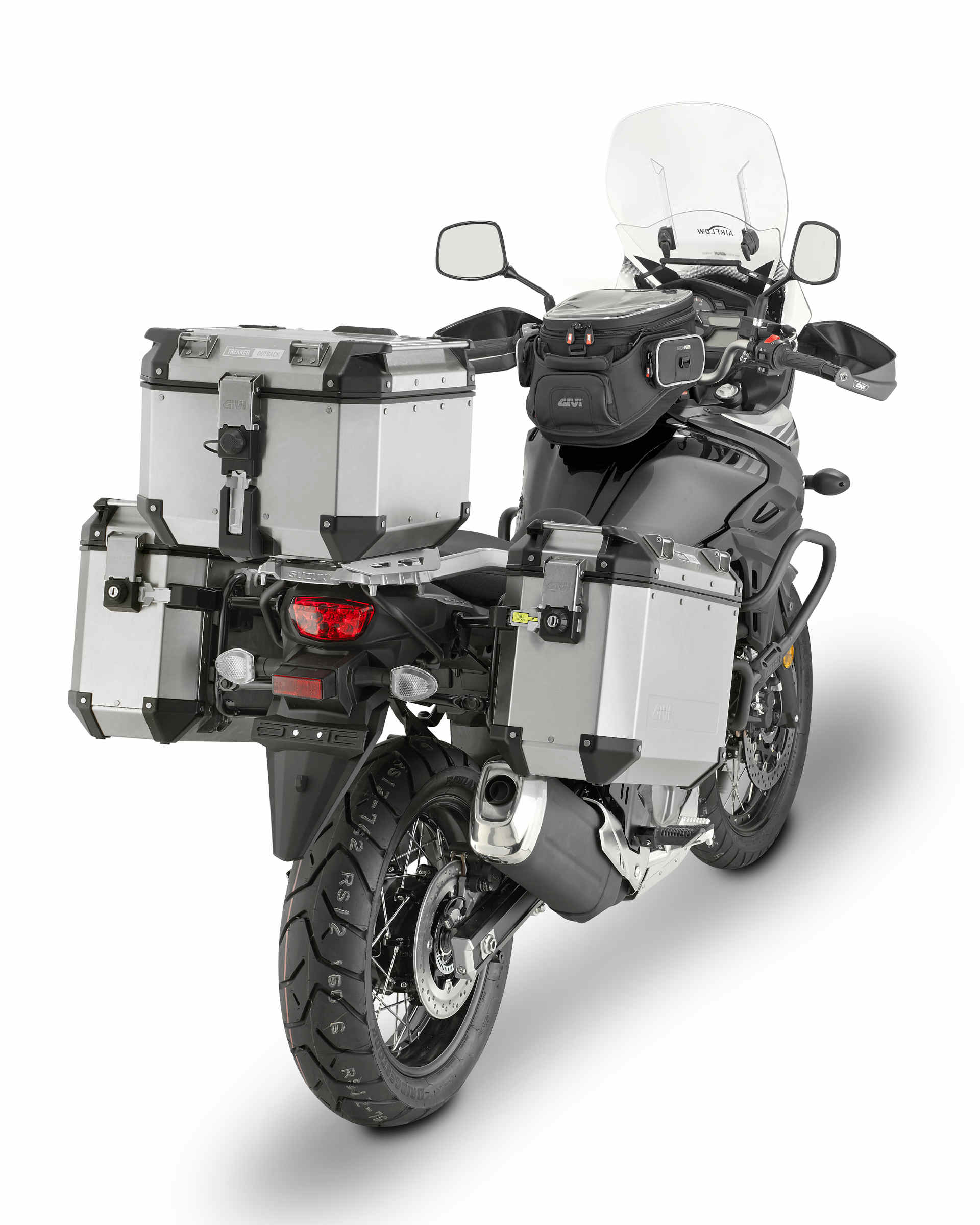 givi portapacchi laterale tubolare in acciaio per trekker outback case per suzuki dl 650 v-strom (17-21)