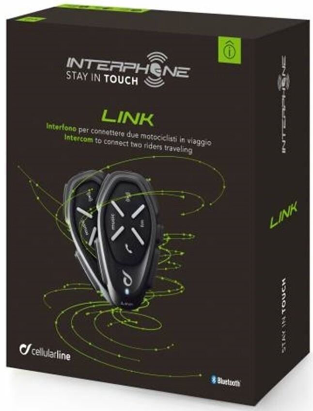 Interphone Link Pacchetto doppio sistema di comunicazione Bluetooth Nero unica taglia