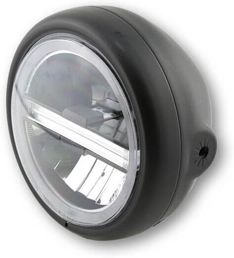 HIGHSIDER Fari anteriori a LED  5 3/4 pollici PECOS TYPE 6 con TFL, nero opaco, fissaggio laterale. Nero