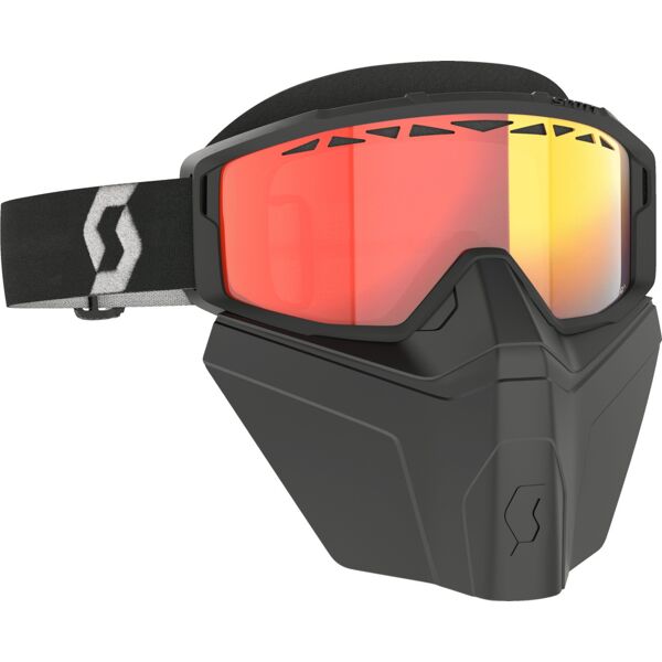 scott primal safari facemask light sensitive occhiali da neve neri/bianchi nero bianco unica taglia