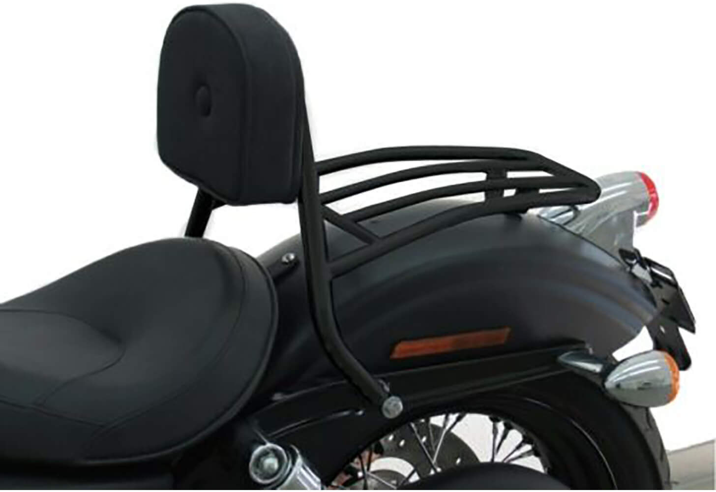 Fehling Driver Sissy Bar con cuscino e portante, HD Dyna Street Bob 09- Nero