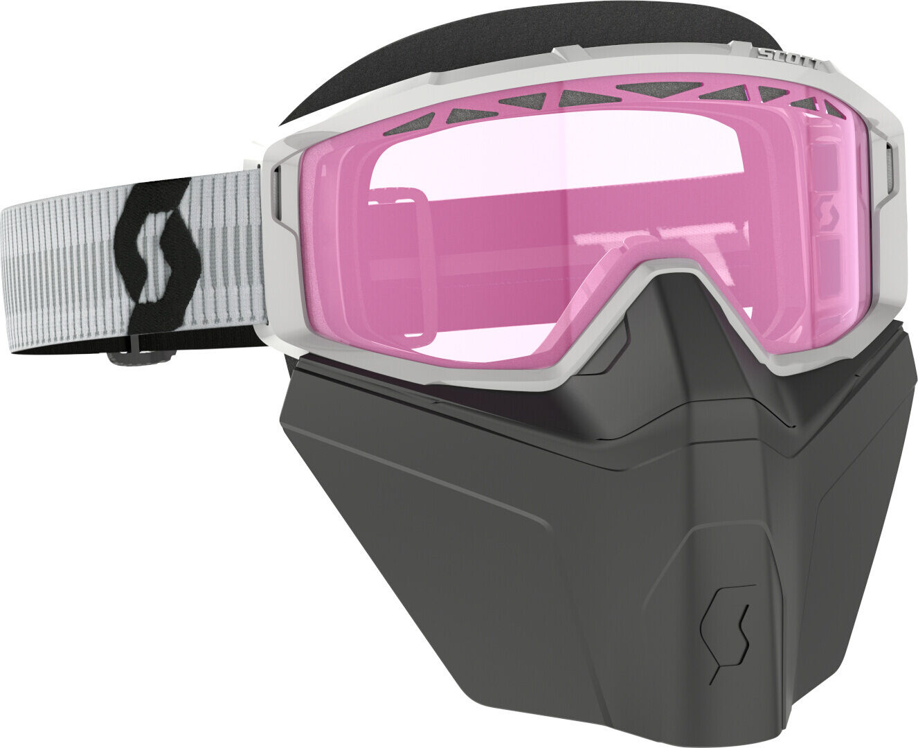 Scott Primal Safari Facemask Maschere da neve bianche/rosa Bianco Rosa