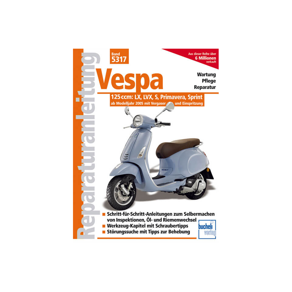 motorbuch Riparazione manuale Vespa 125ccm, LX, LVX,S, Primavera, Modelli Sprint 2005-